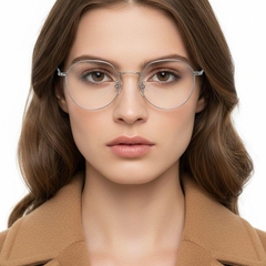 Oval Silver Titanium Glasses #BS0406-0324