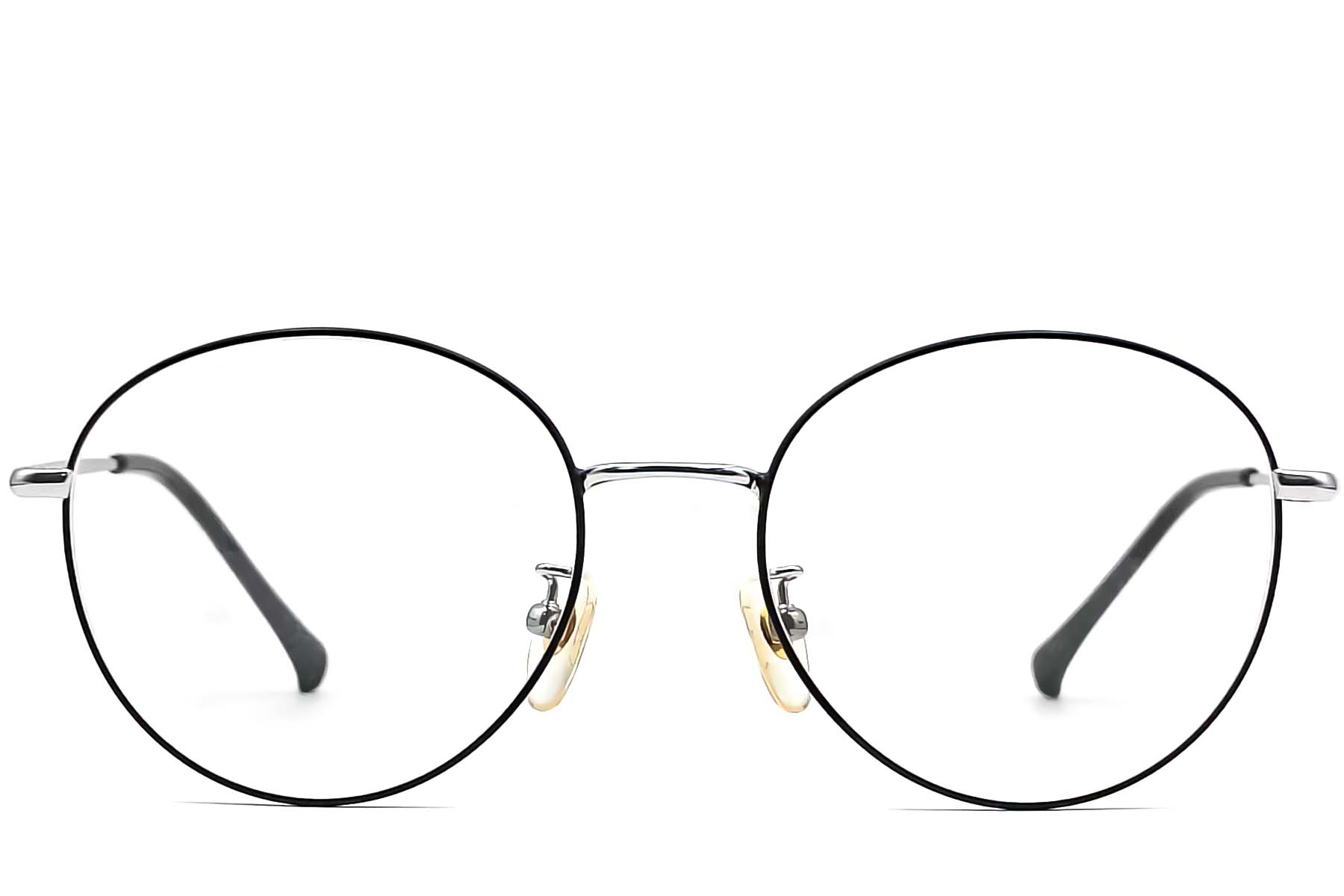 BS0406-0327_Black_Oval_Titanium_Glasses_front