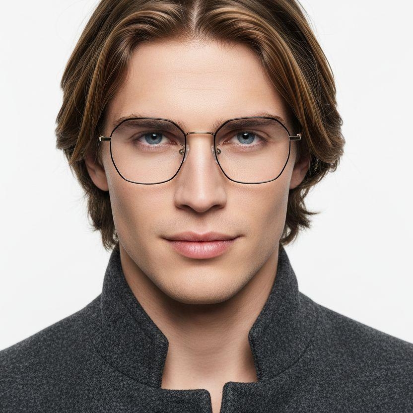 Geometric Golden Titanium Glasses #BS0406-0333