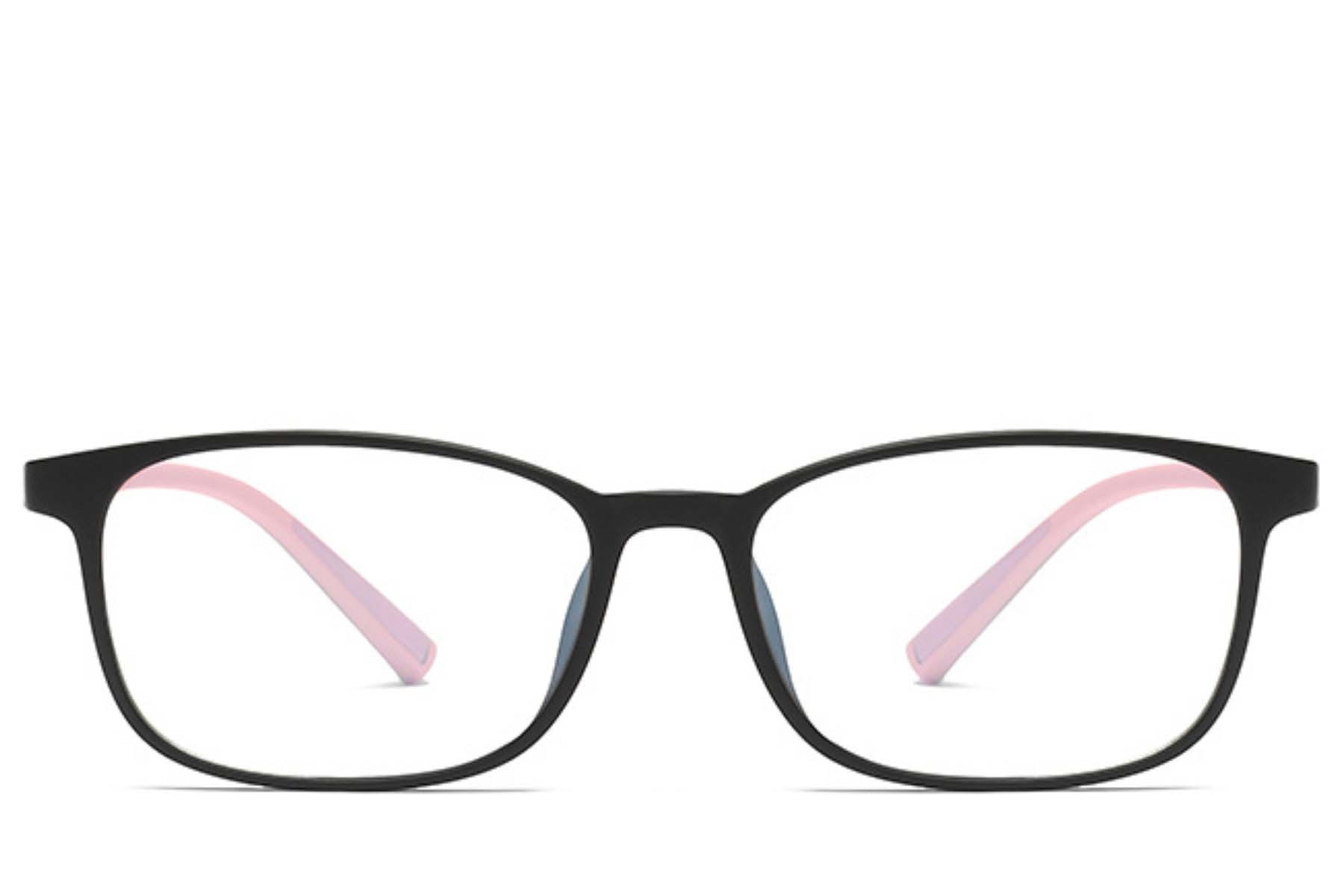 BS0406-0348_Pink_Rectangular_TR90_Kids_Glasses_front