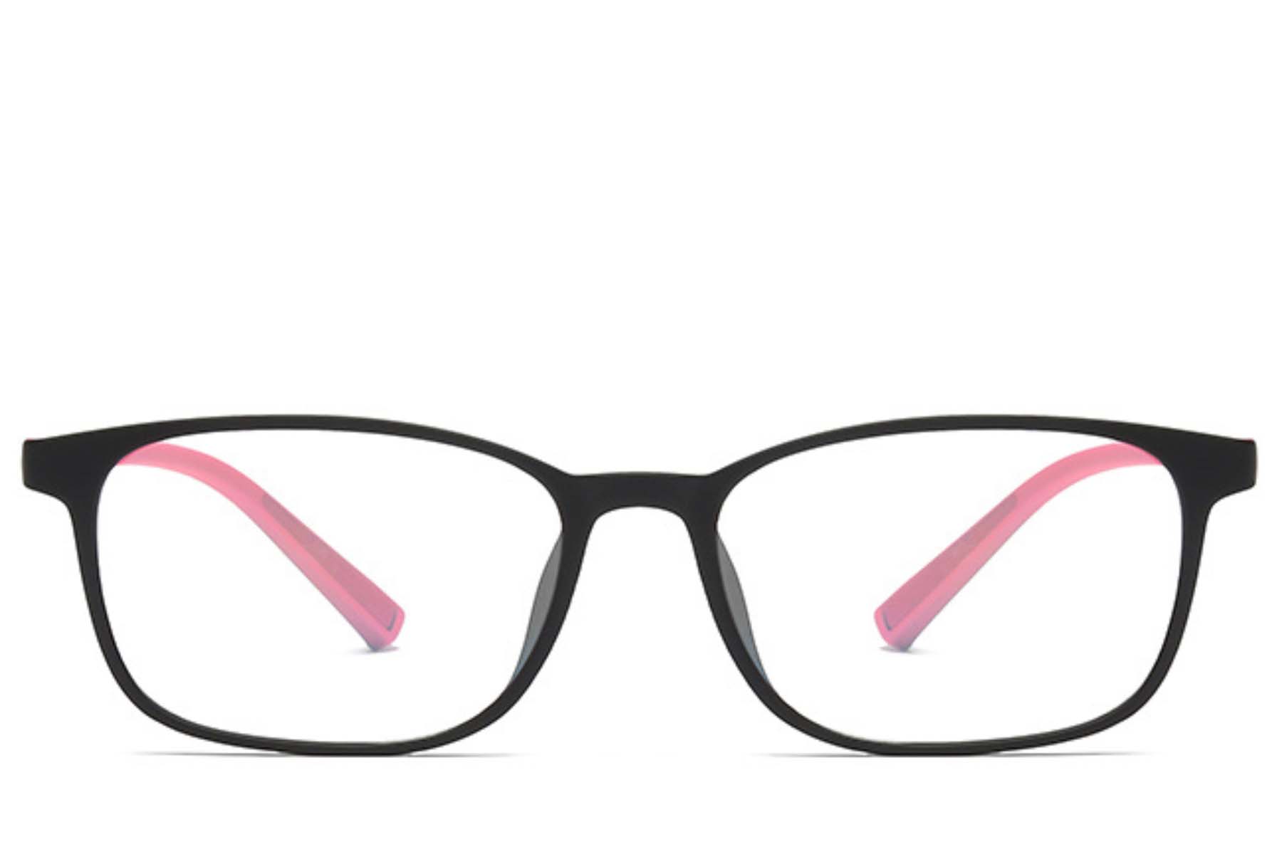 BS0406-0349_Pink_Rectangular_TR90_Kids_Glasses_front