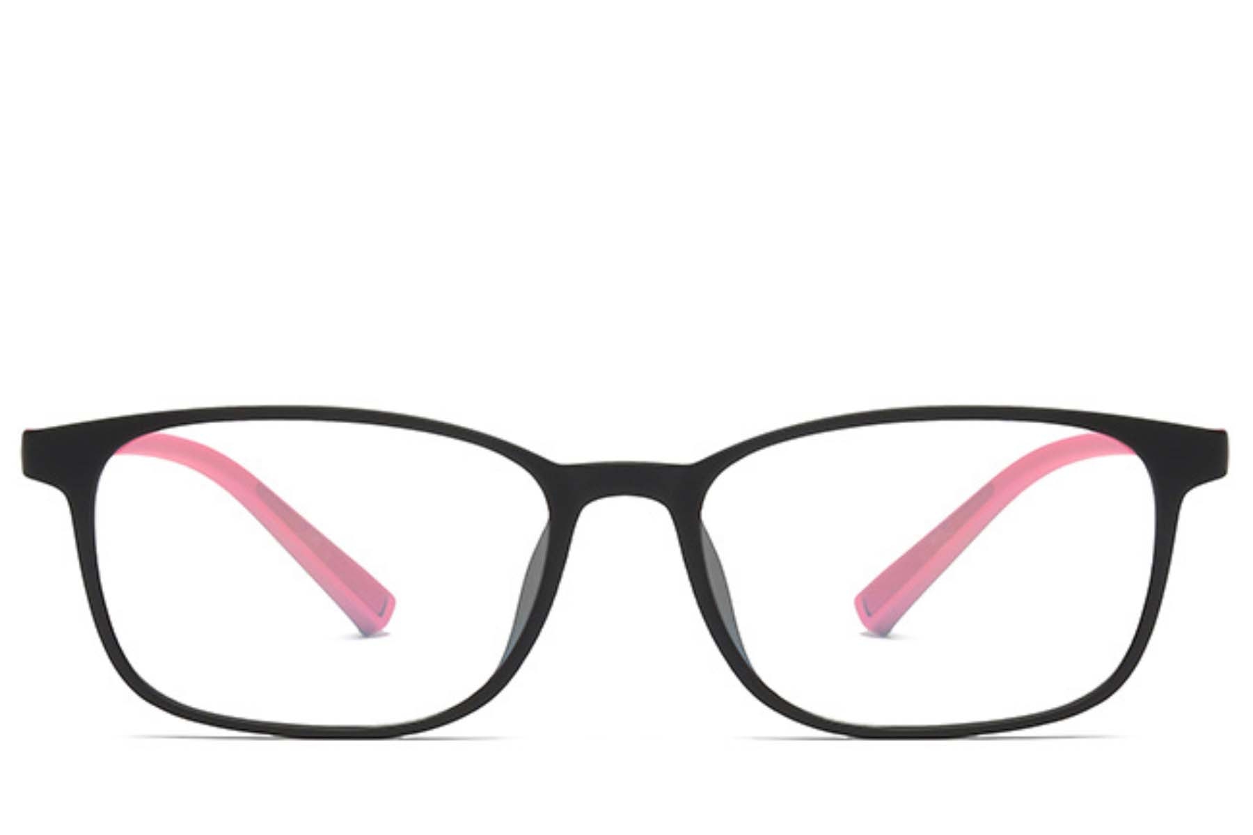 BS0406-0349_Pink_Rectangular_TR90_Kids_Glasses_front