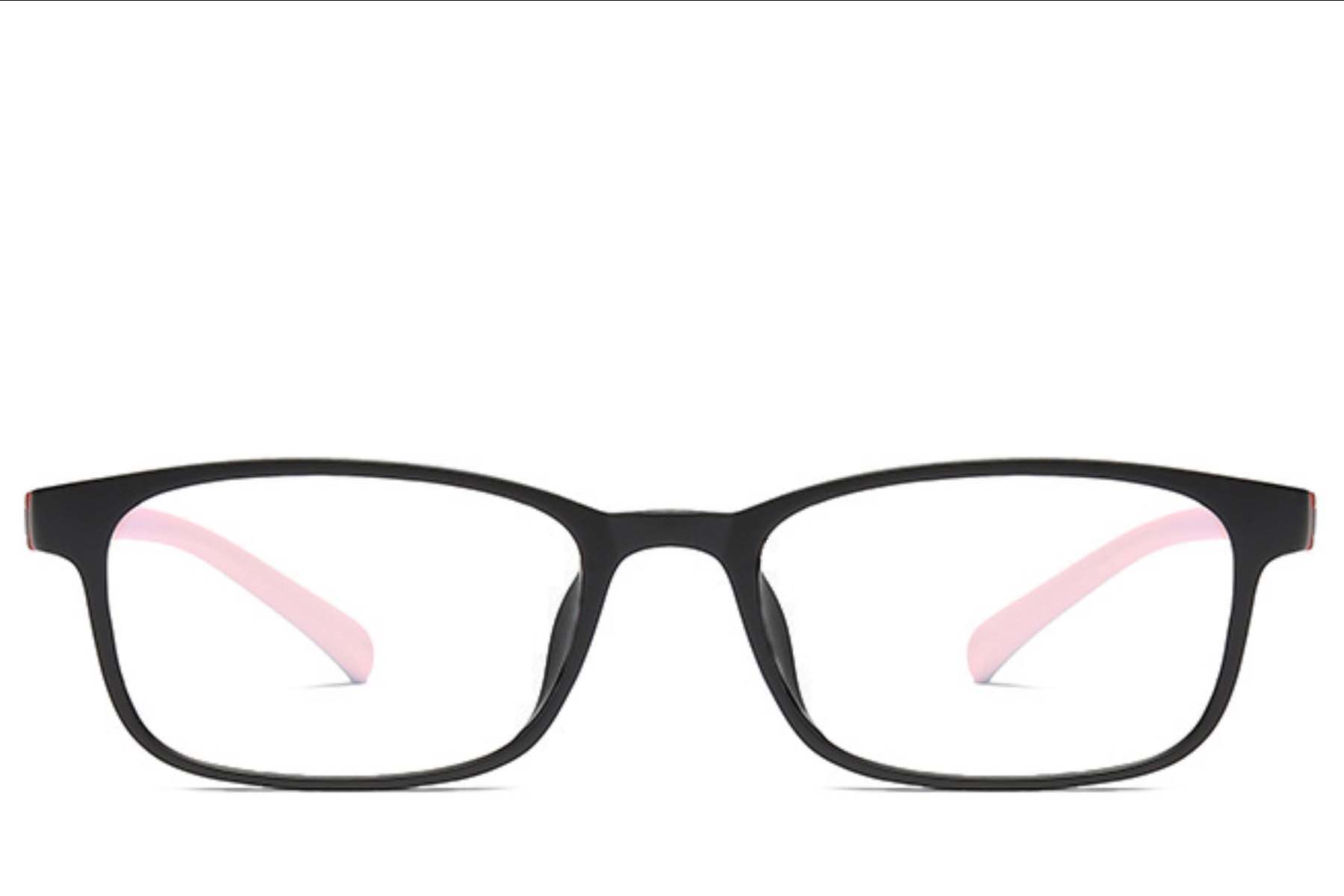 BS0406-0353_Pink_Rectangular_TR90_Kids_Glasses_front