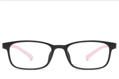 BS0406-0353_Pink_Rectangular_TR90_Kids_Glasses_front