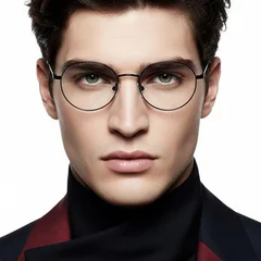 Oval Black Titanium Glasses #BS0406-0357