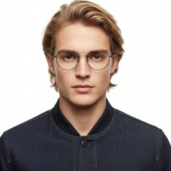 Gafas ovaladas de titanio plateado #BS0406-0358