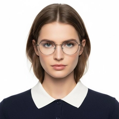 Oval Silver Titanium Glasses #BS0406-0358