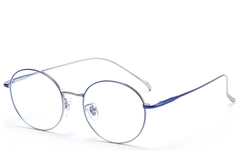 Oval Blue Titanium Glasses #BS0406-0360