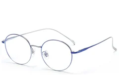 Oval Blue Titanium Glasses #BS0406-0360