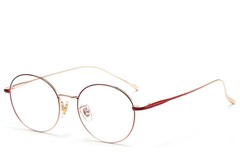 Lunettes ovales en titane rouge #BS0406-0361