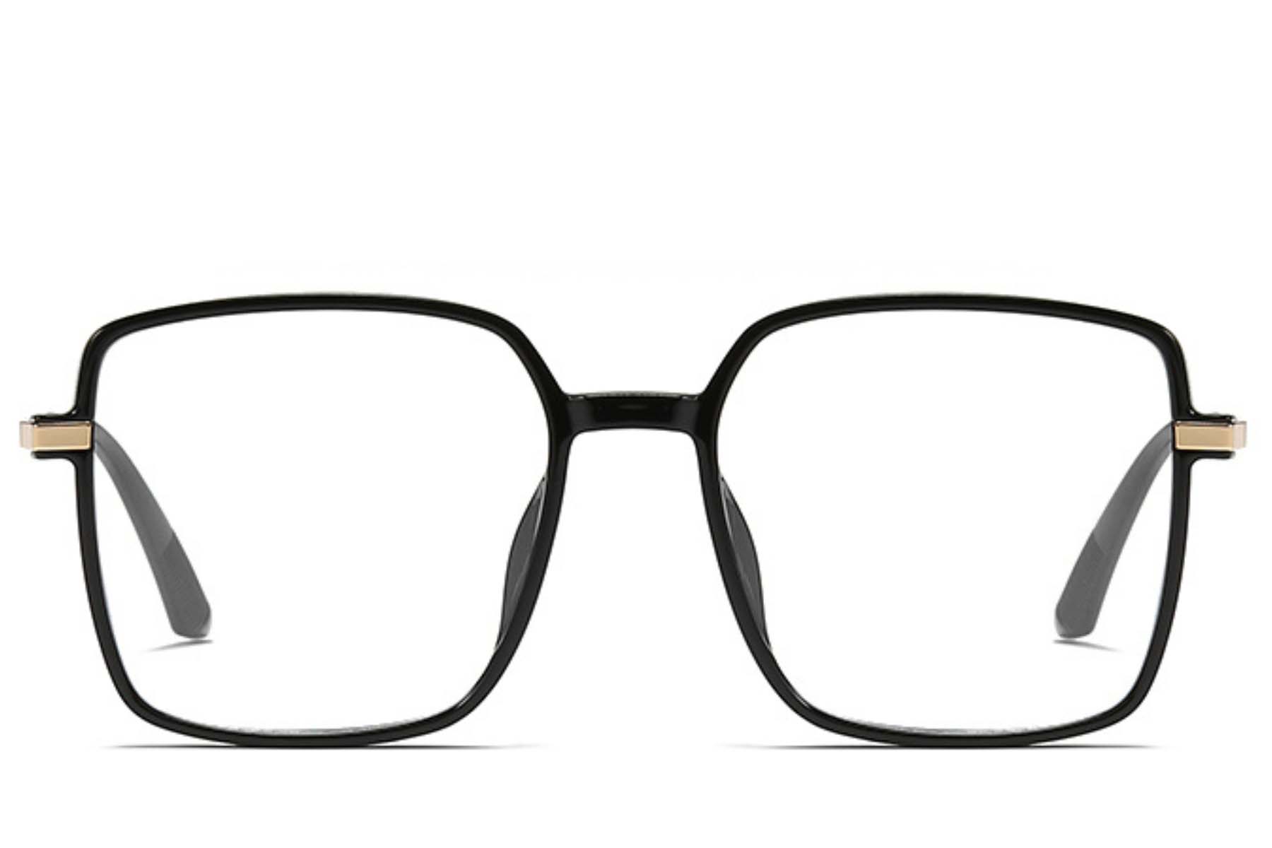 BS0406-0362_Black_Rectangular_TR90_Glasses_front