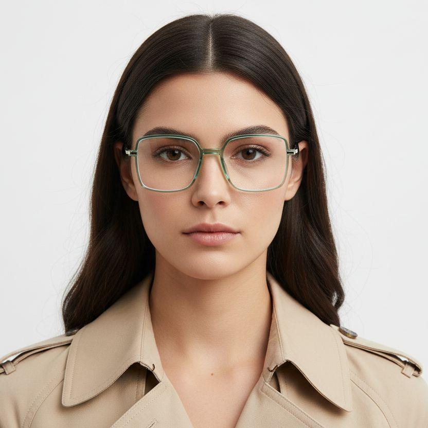 BS0406-0365_Green_Rectangular_TR90_Glasses_model