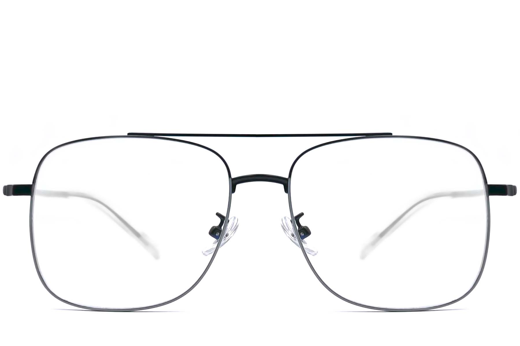 BS0406-0367_Grey_Aviator_Metal_Glasses_front