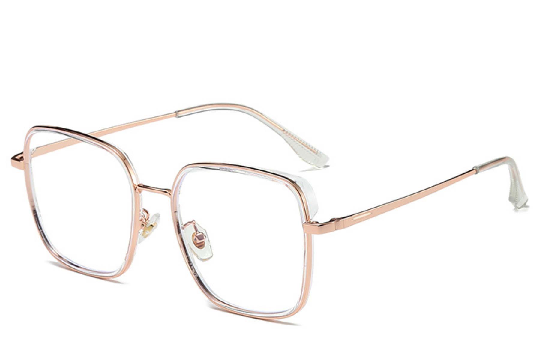 Rectangular Transparent Metal Glasses #BS0406-0370