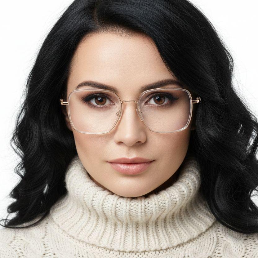 Rectangular Transparent Metal Glasses #BS0406-0370