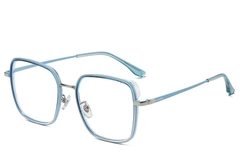 Rectangular Blue Metal Glasses #BS0406-0371