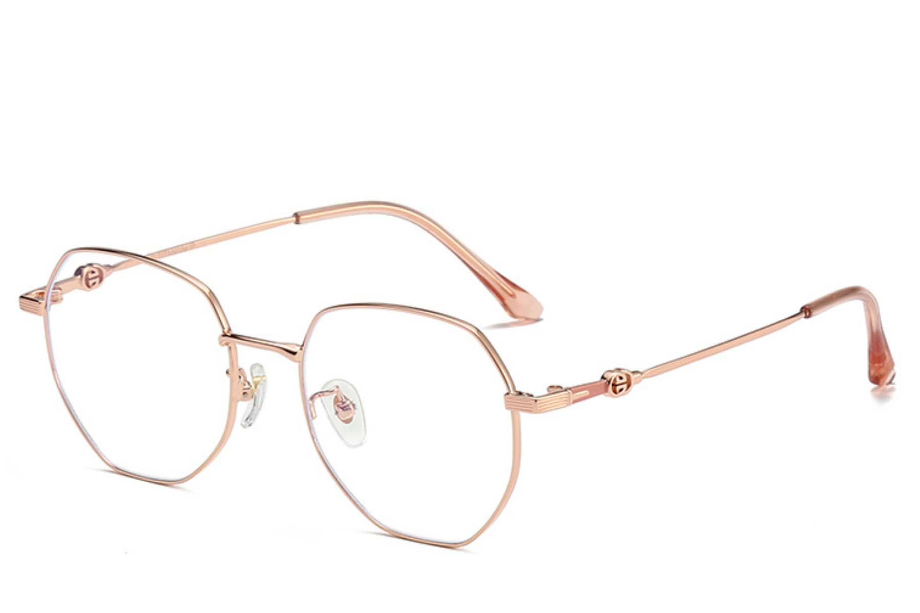 Gafas geométricas de titanio rosa #BS0406-0378