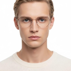 Gafas geométricas de titanio rosa #BS0406-0378