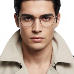 Geometric Black Titanium Glasses #BS0406-0379