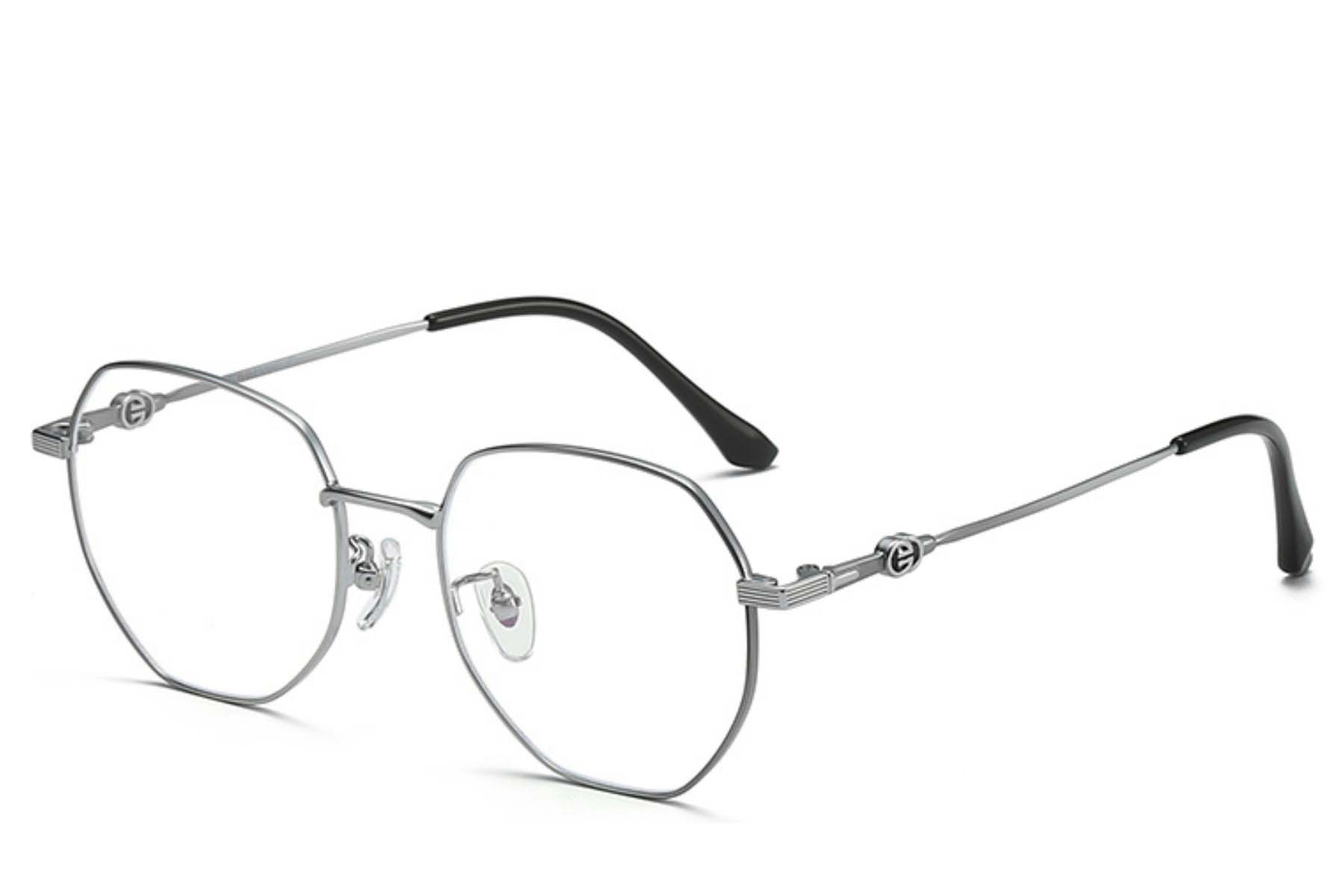 Geometric Silver Titanium Glasses #BS0406-0380
