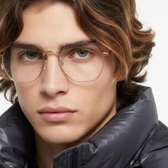 Rectangular Pink Metal Glasses #BS0406-0384