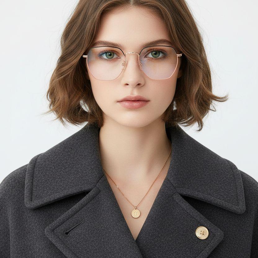 BS0406-0384_Pink_Rectangular_Metal_Glasses_model