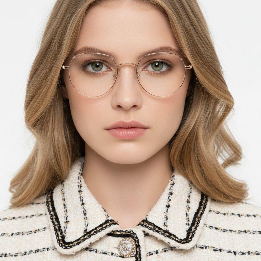 Oval Pink Metal Glasses #BS0406-0385