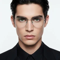 Oval Silver Metal Glasses #BS0406-0386