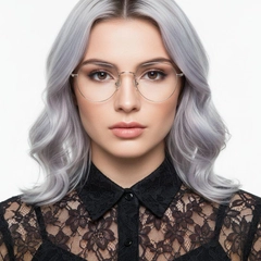 Oval Silver Metal Glasses #BS0406-0386