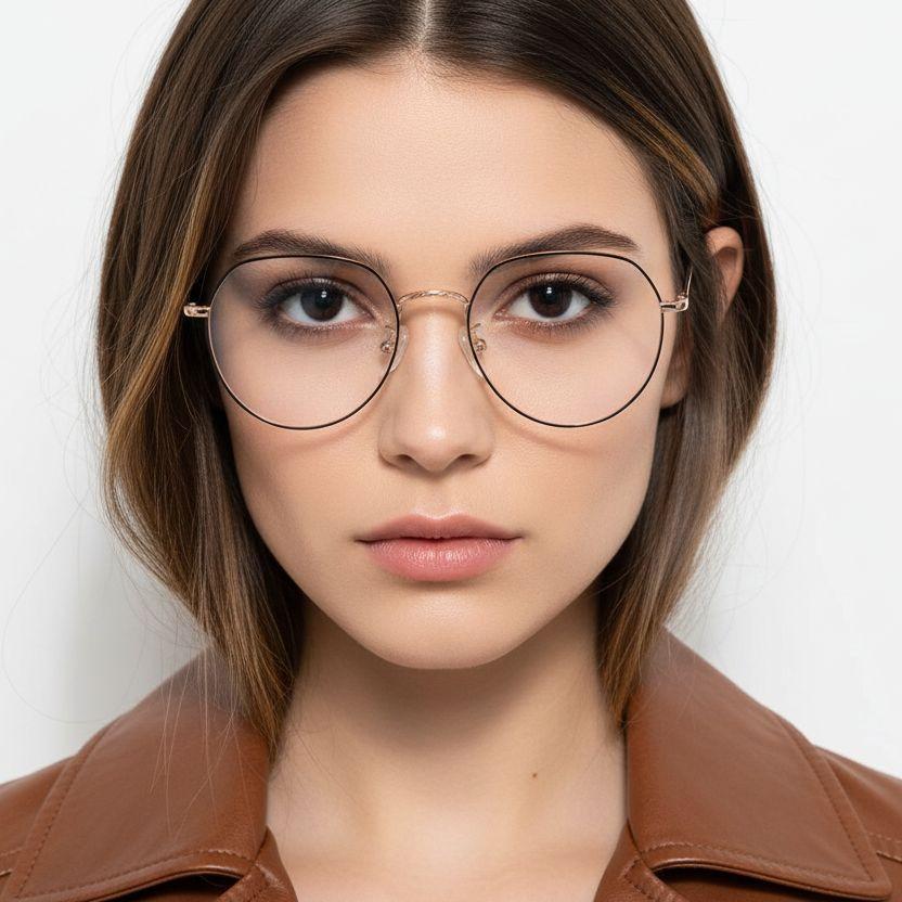 Oval Black Metal Glasses #BS0406-0388