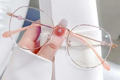 BS0406-0390_Pink_Oval_Titanium_Glasses_front
