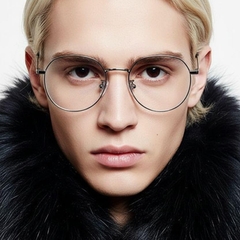 Oval Silver Titanium Glasses #BS0406-0392