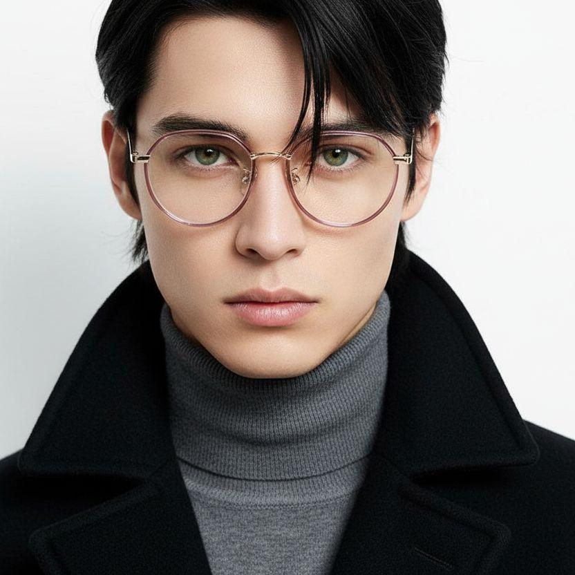 Gafas ovaladas de metal morado #BS0406-0403