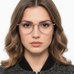 Gafas ovaladas de metal morado #BS0406-0403