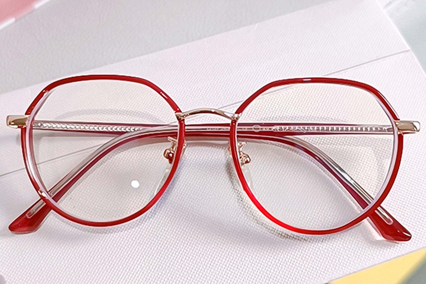 BS0406-0404_Red_Oval_Metal_Kids_Glasses_front