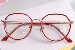 BS0406-0404_Red_Oval_Metal_Kids_Glasses_front