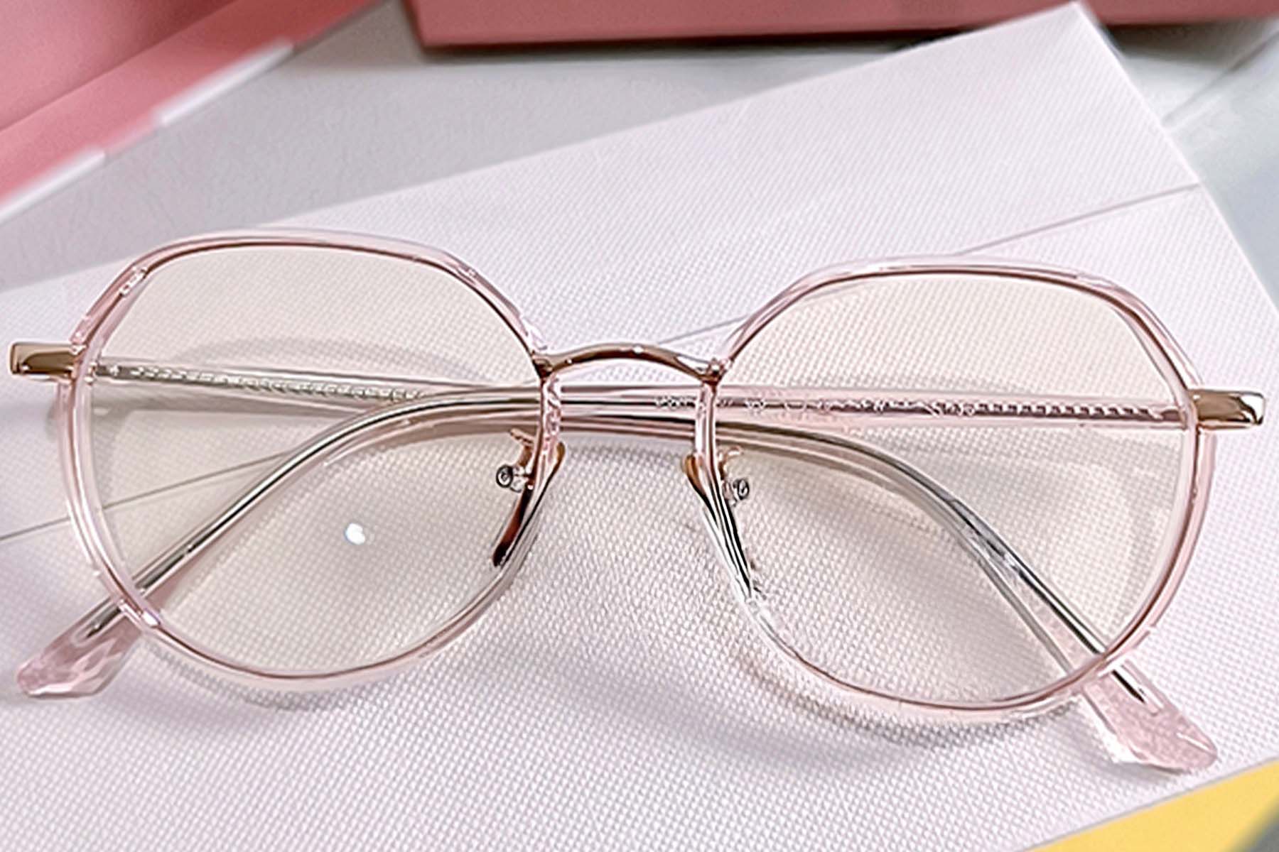 BS0406-0405_Pink_Oval_Metal_Kids_Glasses_front