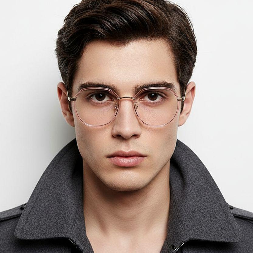 Oval Pink Metal Glasses #BS0406-0405