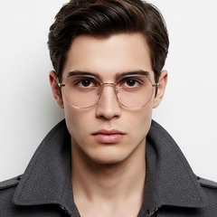 Gafas ovaladas de metal rosa #BS0406-0405