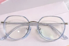 BS0406-0406_Blue_Oval_Metal_Kids_Glasses_front