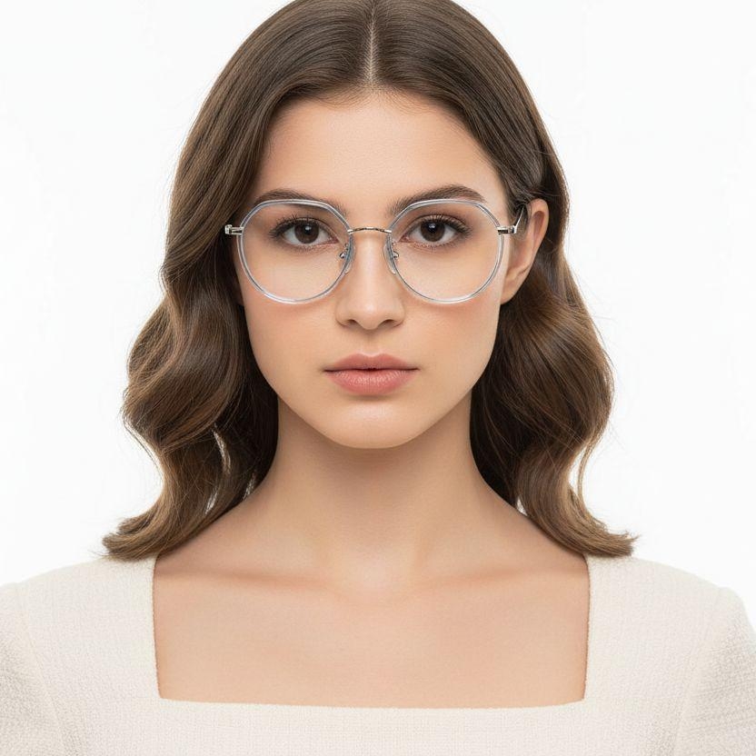 Oval Blue Metal Glasses #BS0406-0406