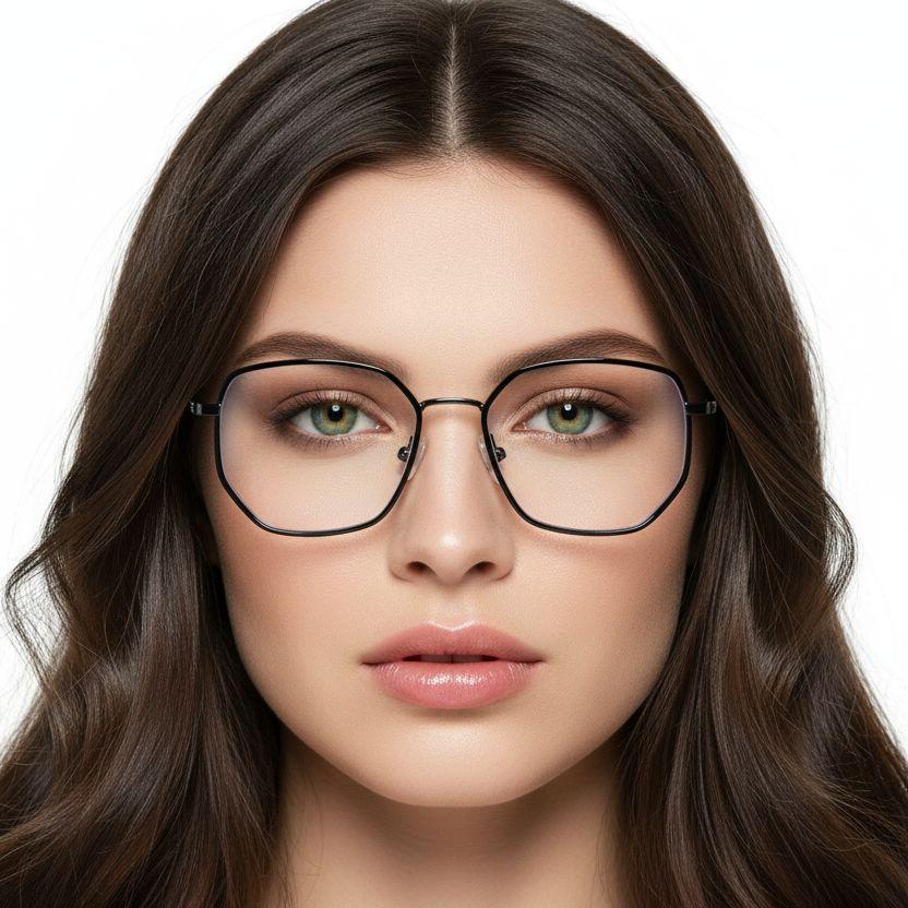 Gafas geométricas de metal verde #BS0406-0409