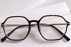 BS0406-0412_Black_Geometric_Metal_Kids_Glasses_front