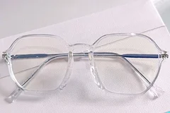 BS0406-0413_Transparent_Geometric_Metal_Kids_Glasses_front