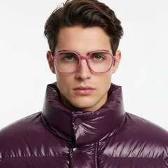 Geometric Pink Metal Glasses #BS0406-0414