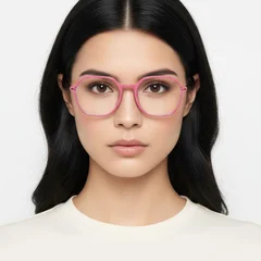 BS0406-0414_Red_Geometric_Metal_Kids_Glasses_model