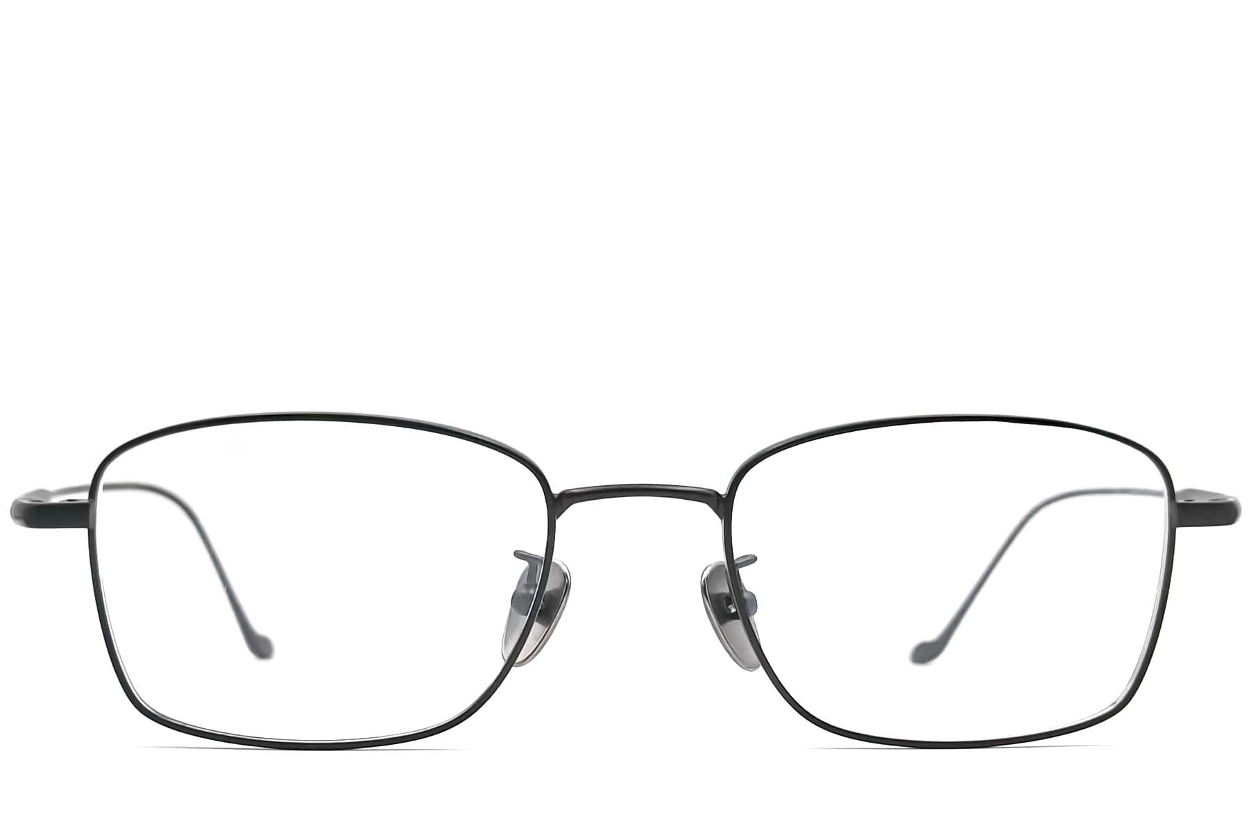 BS0406-0422_Black_Rectangular_Titanium_Glasses_front