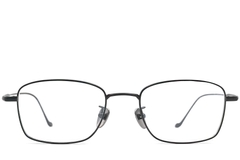 BS0406-0422_Black_Rectangular_Titanium_Glasses_front