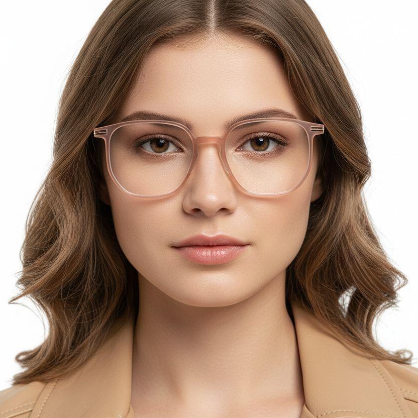 Geometric Brown TR90 Glasses #BS0406-0425