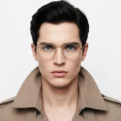 Gafas de aviador de metal dorado #BS0406-0431